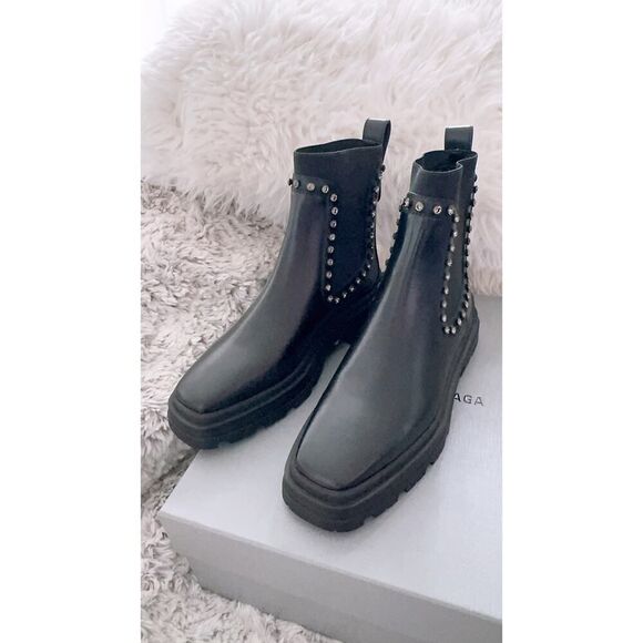 JIMMY CHOO VERONIQUE 45 BOOT BLACK LEATHER 38.5 - Picture 5 of 9